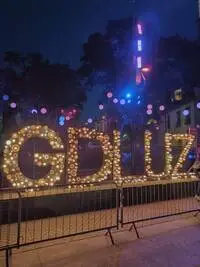 Letras iluminadas del evento GDL Luz